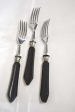 3 alte Gabeln Rostfrei mit schwarzem Griff - aus Omas Zeiten