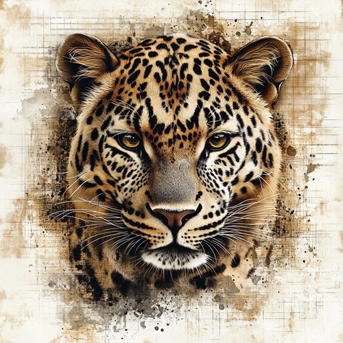 Wandbild leopard portrait - wandbild,