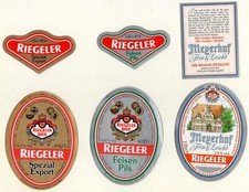 3 alte Bieretiketten Riegeler