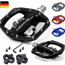 BUCKLOS Mountainbike Flache Pedale für SPD Dual Funktion Lager 9/16" Klickpedale