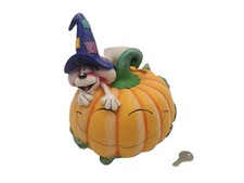 DIDDL Sparkürbis Spardose mit Schlüssel KÜRBIS Hexe Halloween Hexenhut
