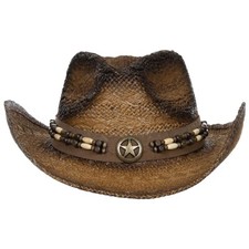 Strohhut mit Hutband Tennessee braun/schwarz Cowboyhut Westernhut