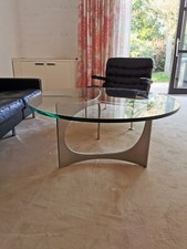 Aluminium und Glas Couchtisch von Knut Hesterberg für Ronald Schmitt, 1960er