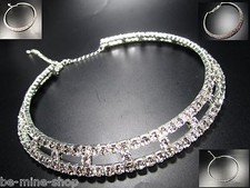 Halsreif Choker Halskette Metall Strass Kristall Brautschmuck Hochzeit funkelnd