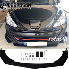 Vorne Stoßstange Frontlippe Spoiler Tuning Glänzend für Peugeot 206 207 307 CC