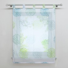 Transparent Raffrollo mit Schlaufen Druck Raffgardinen Küche Faltenrollo Modern