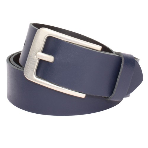 Gürtel leder blau 4cm - blau,