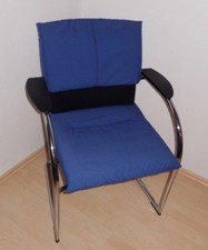 6 Stück VITRA FIGURA BESUCHERSTUHL Blau/CHROM