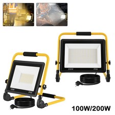 100W 200W Fluter LED Flutlicht Scheinwerfer Baustrahler mit Stativ und Stecker