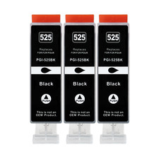 3x XXL Drucker Patrone für Canon PGI-525 BK Schwarz IP4850 MG5250 MG5350