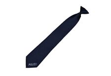Krawatte navy mit Einwebung "POLIZEI" Langbinder/mit Gummizug