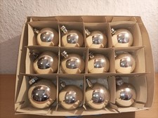 DDR 12 Christbaumkugeln, Weihnachtsschmuck, Lauscha? Silber #13