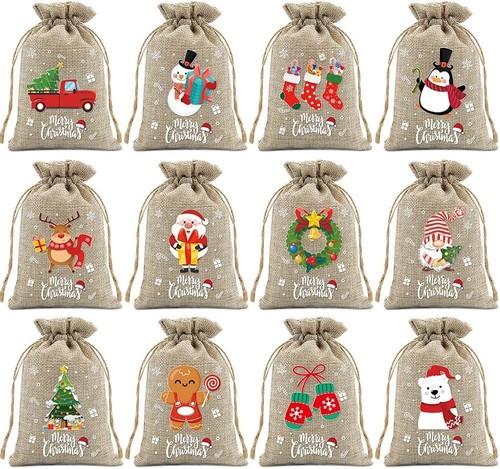 Weihnachtssack jute 12er - weihnachtssack, pack