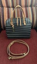 Fossil Rachel Satchel Crossbody Tasche Umhängetasche Dunkelblau / Weiß