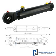 Hydraulikzylinder Doppelwirkend DW Zylinder 40/22 500 Hub mit Gelenkaugen 25mm