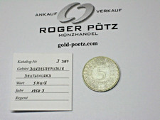 5 DM Silber Jäger 387 Jahrgang 1958 J Prägestätte Hamburg
