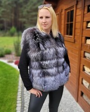 Pelz Weste aus echtem Silber
