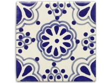 Handbemalte fliese lace azul - fliese, azul"