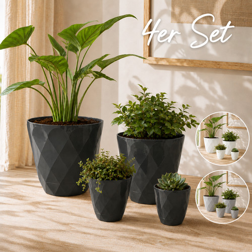 4er set blumentopf - set, +