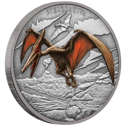 Silbermünze pterodactyl - silbermünze,