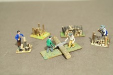 Preiser Minidioramen Waldarbeiter, Holzfiguren, 1950er - 25Q07