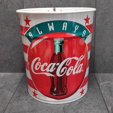 Coca Cola Blech Mülleimer Blechbehälter Abfalleimer 1994 Vintage Retro Ø Ca.23cm