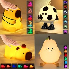 LED Nachtlicht Silikon Birne Licht Kinder Touch Lampe Wiederaufladbar Nachtlampe