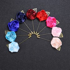 🔥 Rose Blume Anstecknadel Brosche Pin Herren Damen Anzug Stoffband Hochzeit С