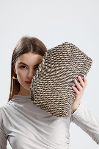 Handgefertigte jute clutch - handgefertigte,