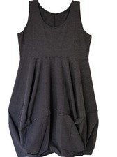 BORIS INDUSTRIES süßes Lagenlook Ballon Träger Kleid 48-50 (5) schwarz-Streifen