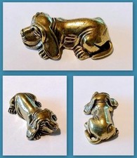 Messing Figur Schlafender Hund