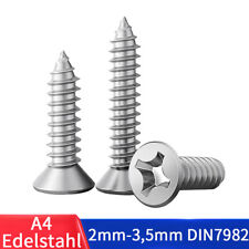 Blechschrauben Senkkopf Kreuzschrauben DIN 7982 PH Edelstahl V4A 2mm 3mm 3,5mm