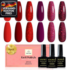 UV Nagellack Set 6 Farben Rot