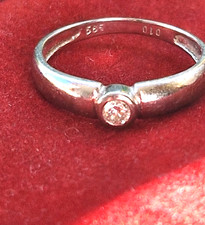 585 Gold Weißgold Ring mit 0,10 ct Diamant 14K Gr. 54 17,2 mm