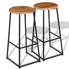 Barhocker 2 Stk. Massivholz