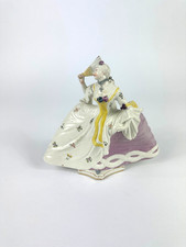 Nymphenburg Dame im Reifrock mit Fächer Porzellan Figur Franz Anton Bustelli