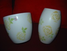 2 tlg. SCHEURICH Set, Motiv YELLOW ROSE, Übertopf Blumentopf Blumenübertopf Vase