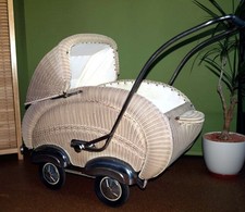 Alter Korb Kinderwagen Sportwagen Chrom 40er 50er 60er Jahre gut erhalten