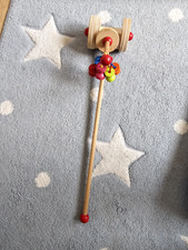 Karussell, Schiebefigur, Schiebe-und Nachziehspielzeug aus Holz, 20 cm