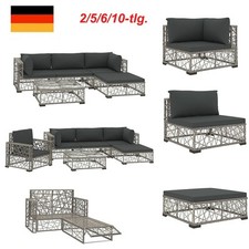 Garten Lounge Set Polyrattan Sofa Set Sitzgruppe Sitzgarnitur Grau Gartenmöbel