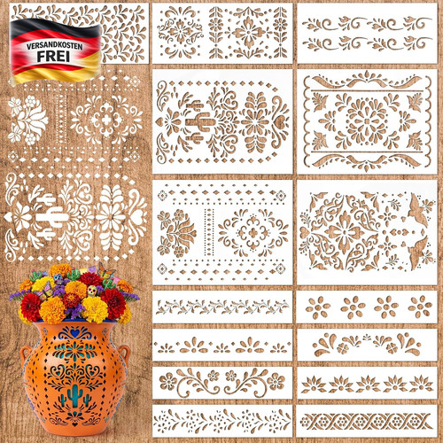 Blumen schablonen set für diy - set,