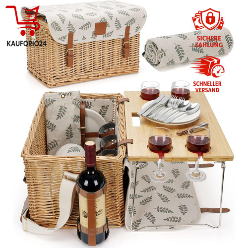 Picknickkorb mit tisch - picknickkorb,