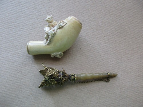 Antike meerschaumpfeife wolf - meerschaumpfeife,