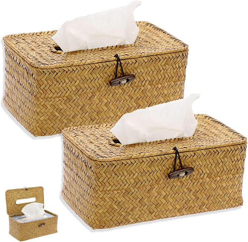 Seagrass tissue box stück - seagrass, box,