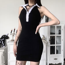 sexy mini Kleid neckholder Kragen Gothic Party Clubwear Rollenspiel Büro sex