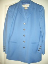 Couture ESCADA Blazer royal blau 36/38 NP1290,- gold Wappen college Hosenanzug