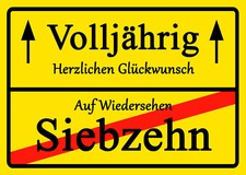 Ortsschild 18. Geburtstag -