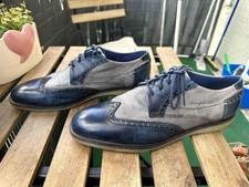 Bugatti Budapester Herren, elegante Schnürschuhe Echtleder , Größe 44 Farbe Blau