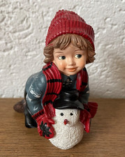 Weihnacht Figuren Winter Kinder Winterkinder älter Mädchen kleiner Schneemann