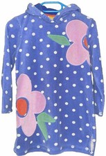 Mini Boden Frottee Kapuzenponcho Gr. 140 (9-10 Jahre) - Badeponcho Blau Blumen